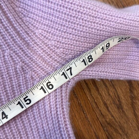Halogen 100% cashmere purple ribbed vneck tie side sweater small - Picture 8 of 12